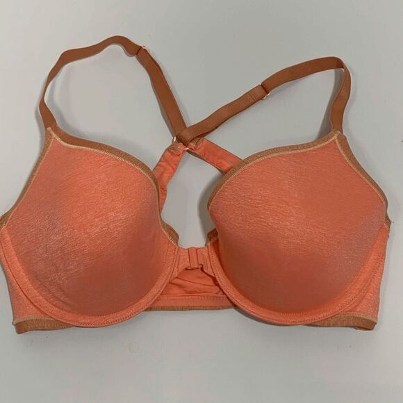 Victoria’s Secret Women’s Racerback Semi Demi Bra T-Back Strap Orange Size 34D - Picture 1 of 5